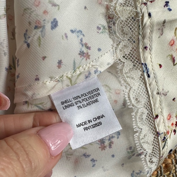 Tularosa Satin Floral Cream Mini Dress - Picture 10 of 11